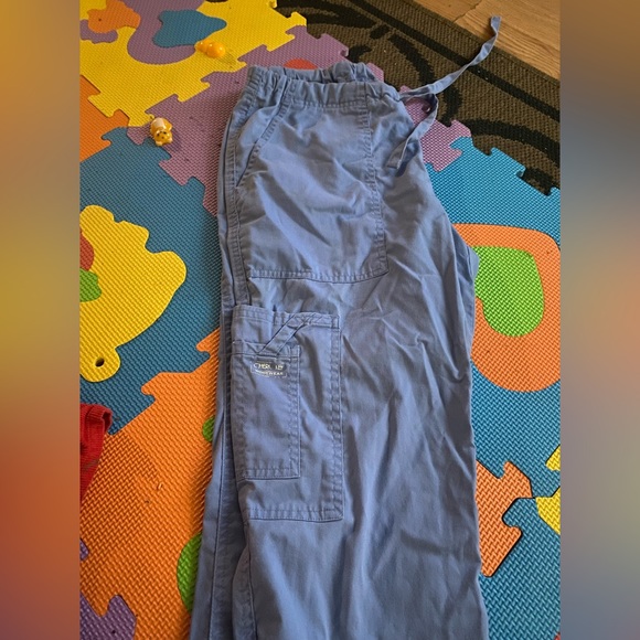 Blue draw string scrub pants - Picture 3 of 3